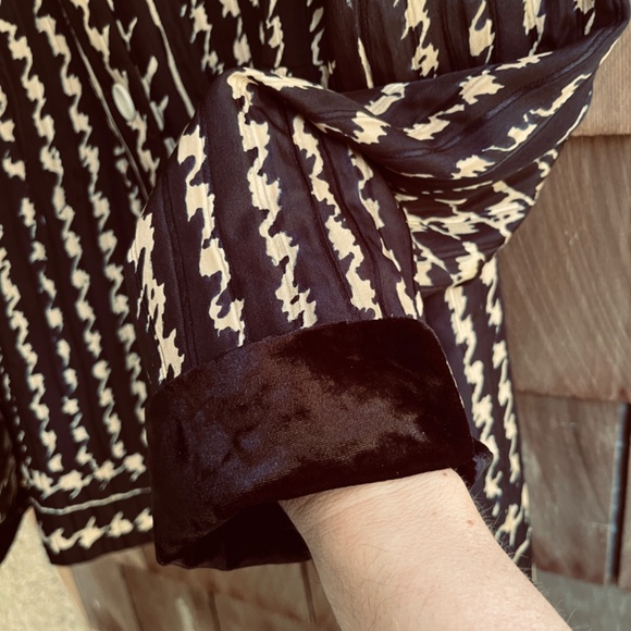 Lapine Blanche Japanese Vintage Y2K Quilted Silk Jacquard Velvet Lined Jacket M - Picture 5 of 16